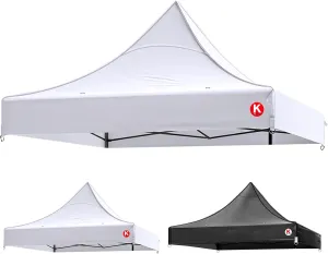 10x10 Canopy Replacement Top - Heavy-Duty 600D Oxford Fabric with 8 Drainage Holes, Waterproof & 99% UV Resistant Tent Cover for Pop-Up Canopy, Professional Replacement Top Only (White)