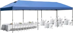 10x30 Pop Up Canopy with Sidewalls, Heavy Duty Outdoor Party Tent with Wheeled Bag, for Patio,Wedding, Backyard (Navy)