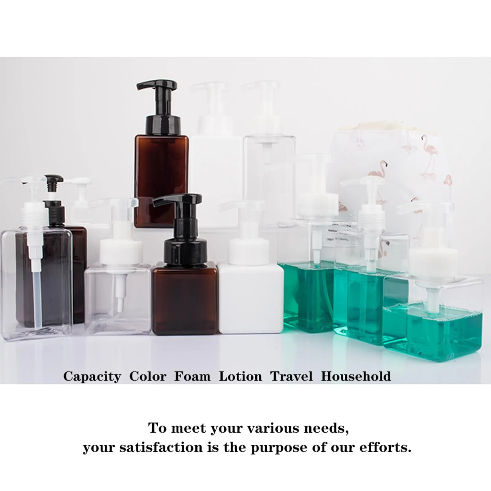 2 Pack Foaming Soap Dispenser 15oz Refillable Foam Liquid Hand Soap Empty Plastic Pump Bottle Container for Bathroom Vanities, Kitchen Sink, Hospital, Clinic, Clear 450ml