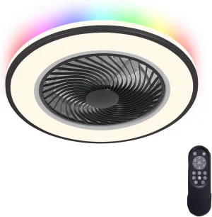 20'' Ceiling Fans with Lights, Low Profile Ceiling Fan with Light and Remote, Flush Mount Ceiling Fan with 6-Speed Reversible for Bedroom Living Room Kitchen
