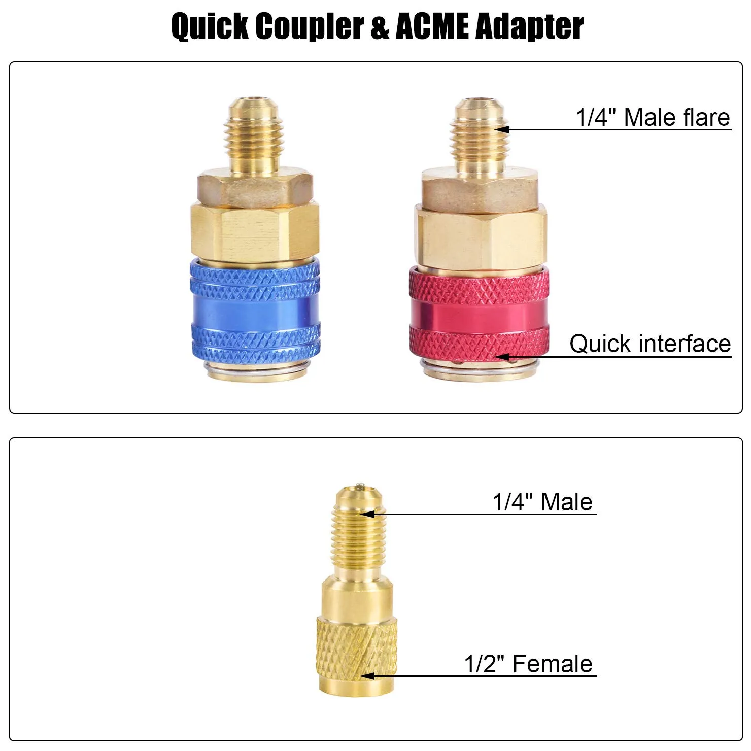 3 Way AC Manifold Diagnostic Gauge Refrigerant Charging Set for Air Conditioner HVAC R134a R404a Freon with 5FT Hose R134a Quick Couplers Can Tap Adapter Valve Core Tool Kit