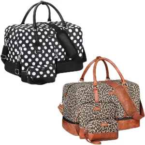 3PCS Weekender Bag for Women Overnight Bag Travel Bag Carry on Duffle Bag with Shoe Compartment Fit 21.5" Laptop