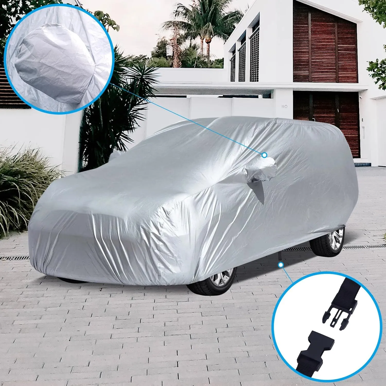 5-Layer All-Weather Waterproof Light-Weight Car Cover for Acura ZDX.Full Car Cover Outdoor Waterproof Sun Rain Snow Hail Protection,with a Free Storage Bag (Silver 2024)