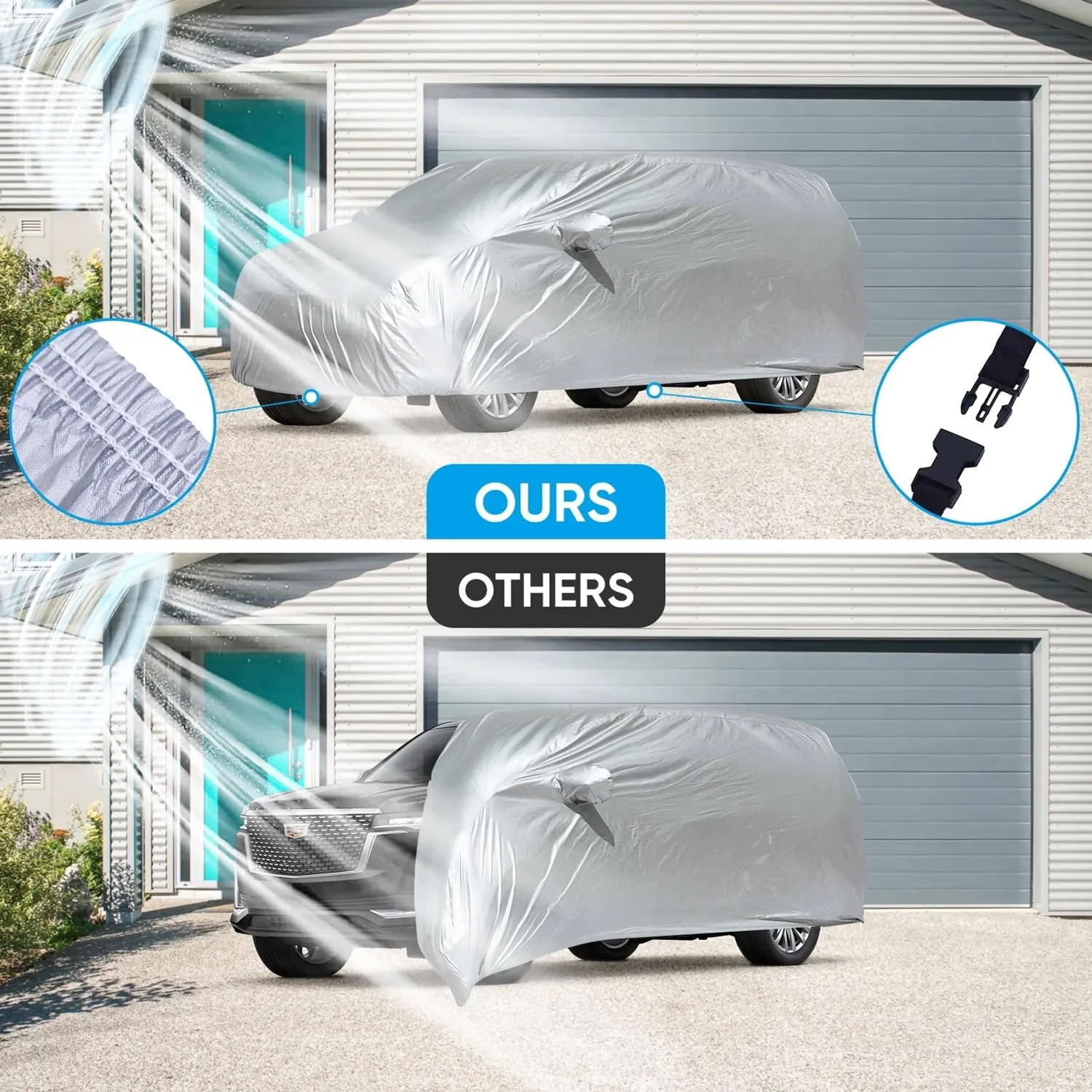 5-Layer All-Weather Waterproof Light-Weight Car Cover for Acura ZDX.Full Car Cover Outdoor Waterproof Sun Rain Snow Hail Protection,with a Free Storage Bag (Silver 2024)