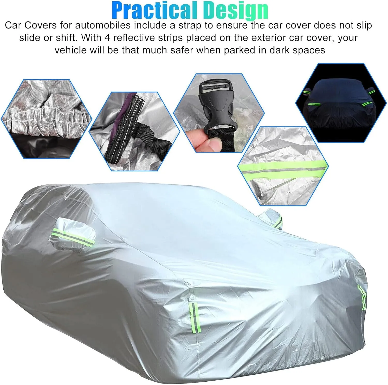 5-Layer All-Weather Waterproof Light-Weight Car Cover for Toyota GR Corolla 2023-2025.Full Car Cover Outdoor Waterproof Sun Rain Snow Hail Protection,with a Free Storage Bag (Silver)