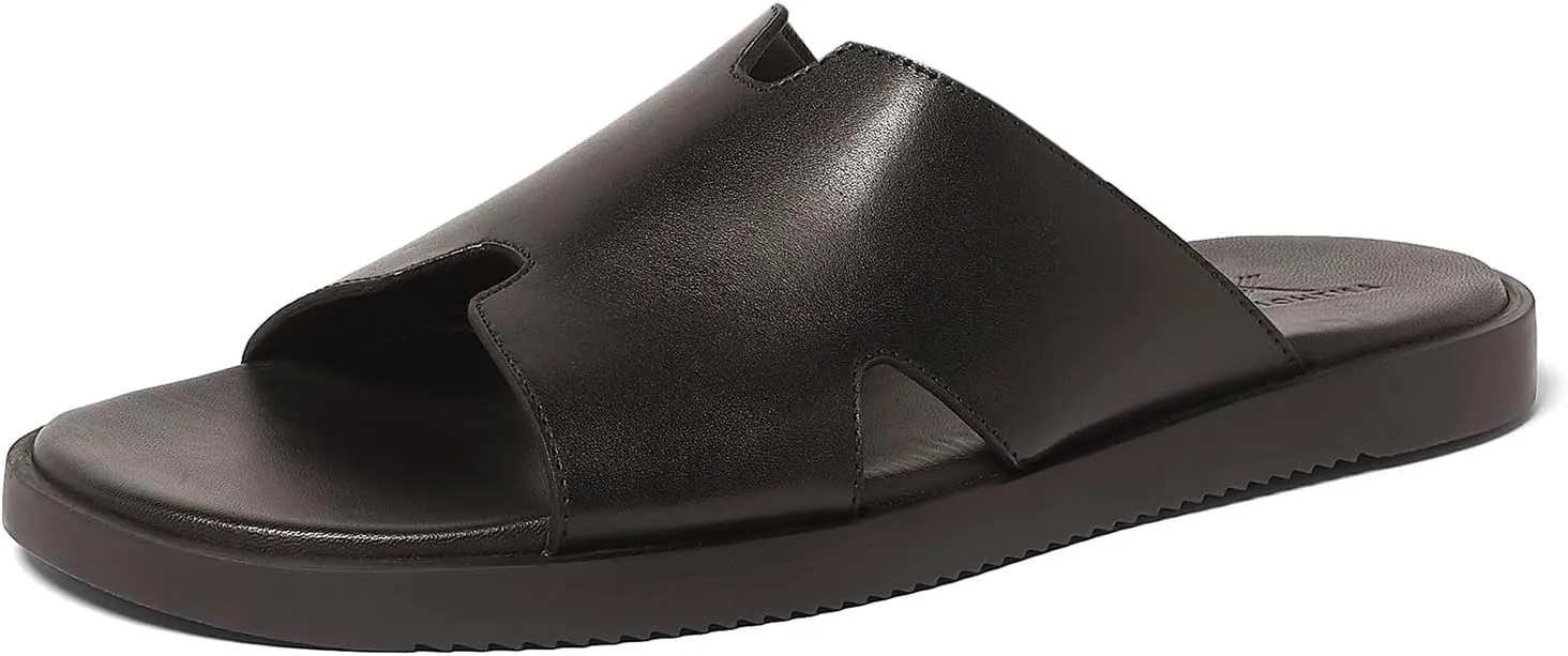 Anthony Veer Marrkesh Leather Comfort Slide/Slipper for Men | Cushioned Footbed & Durable Rubber Outsole