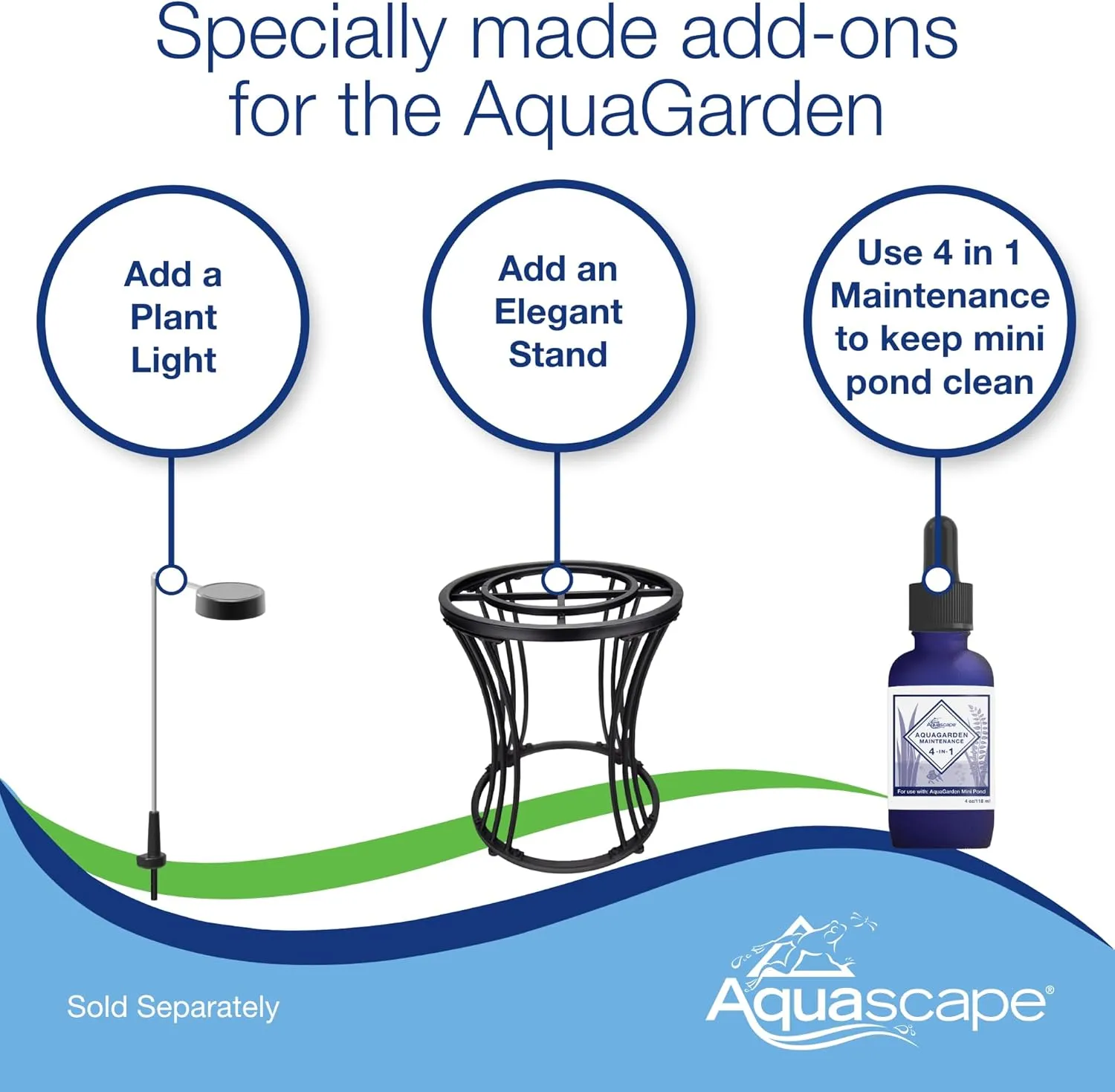 Aquascape Pond and Waterfall Kit AquaGarden Container Water Garden, Steel Gray