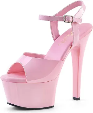 ASPIRE-669-6" Heel, 2 1/4" Platform, Double Criss Cross Closed Back Sandal