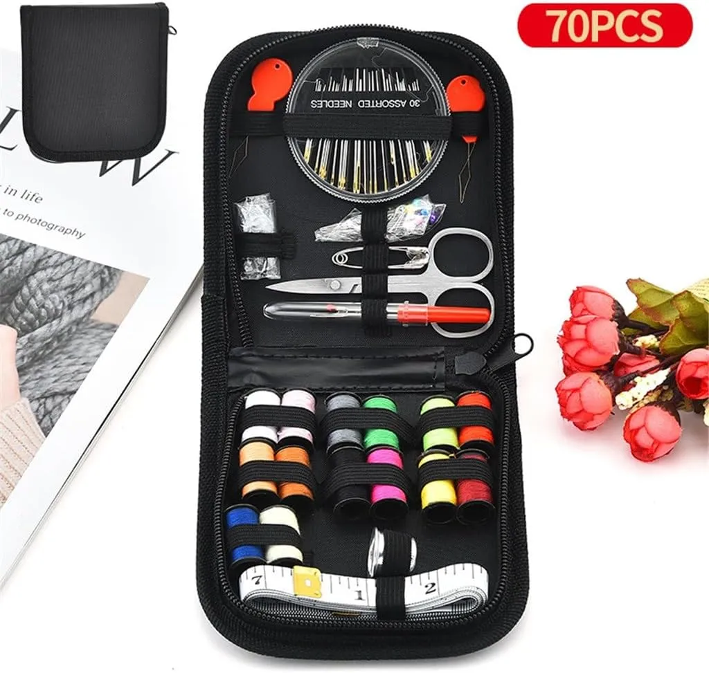 ASWRTYJO Portable Home Sewing Bag Multifunctional Travel Sewing Kit 70 Pieces Set Sewing Repair Tools