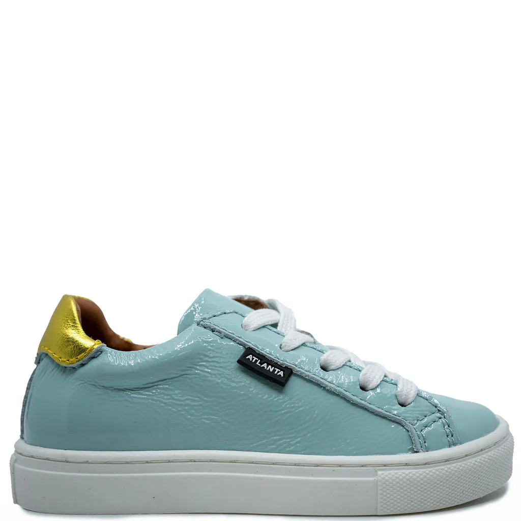 Atlanta Mocassin  Aqua Patent Zipper Sneaker