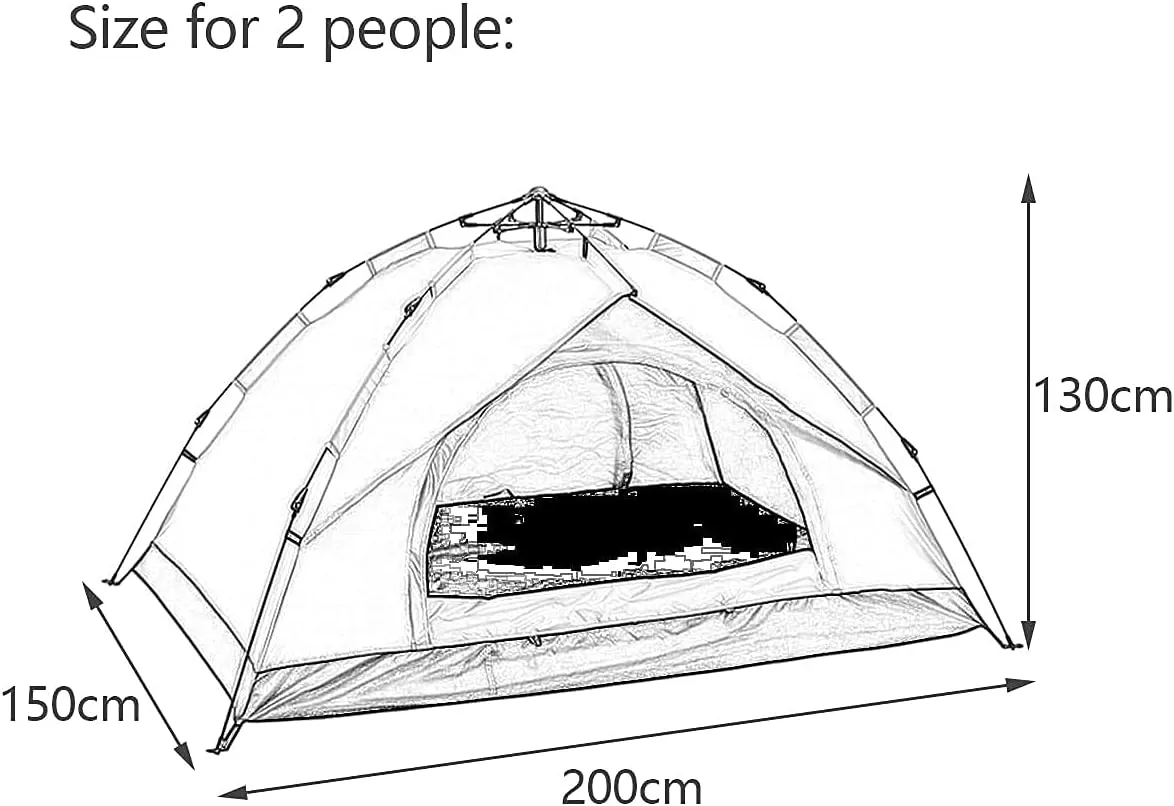 Automatic Pop Up Tent Family Camping Tent 2-3-4 Person Portable Tent Spring Type Fast Open Waterproof Windproof for Camping Hiking Mountaineering (Blue Width 1.5m) (Blue Width 1.5m)
