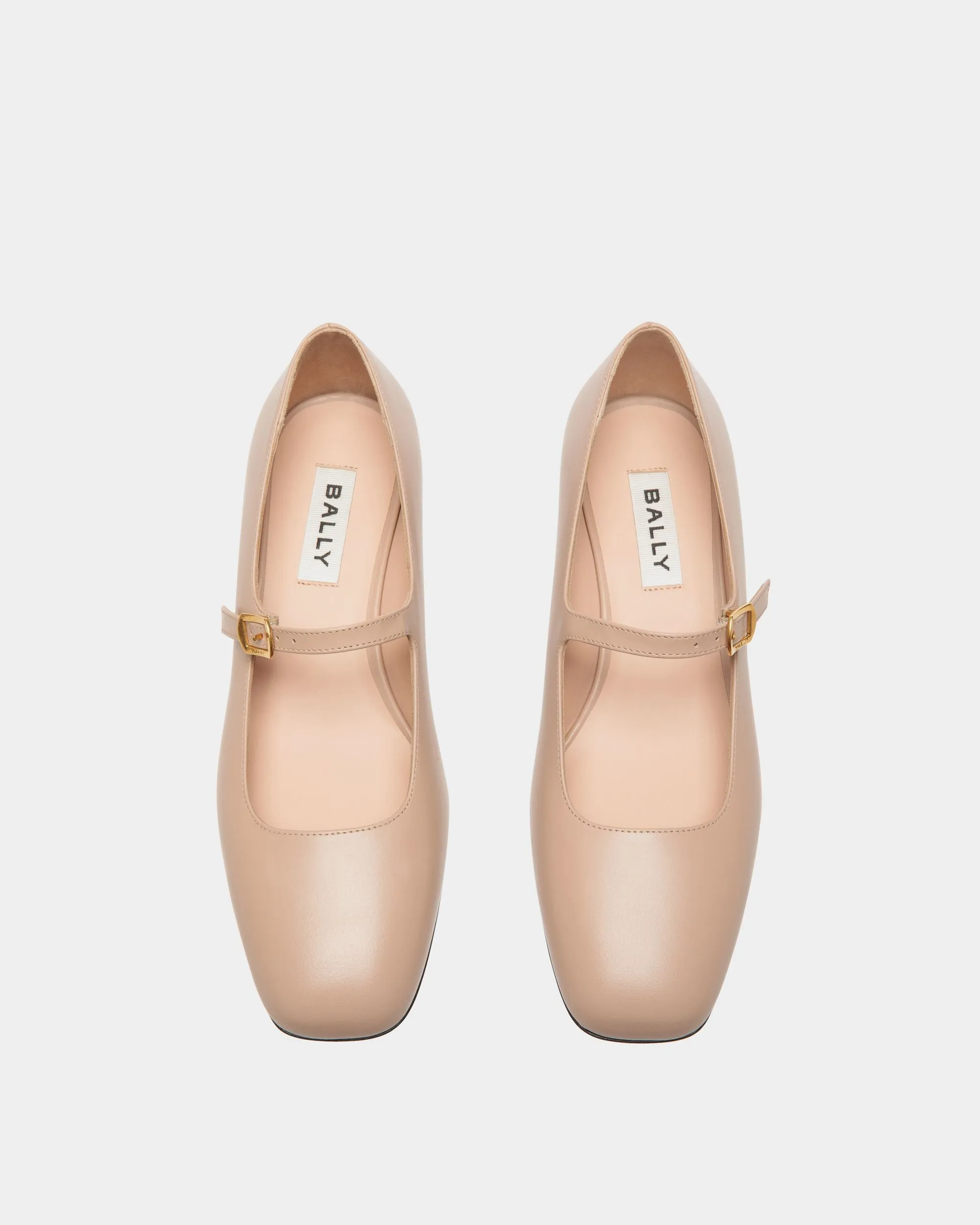 Ballyrina Pump in Light Beige Leather