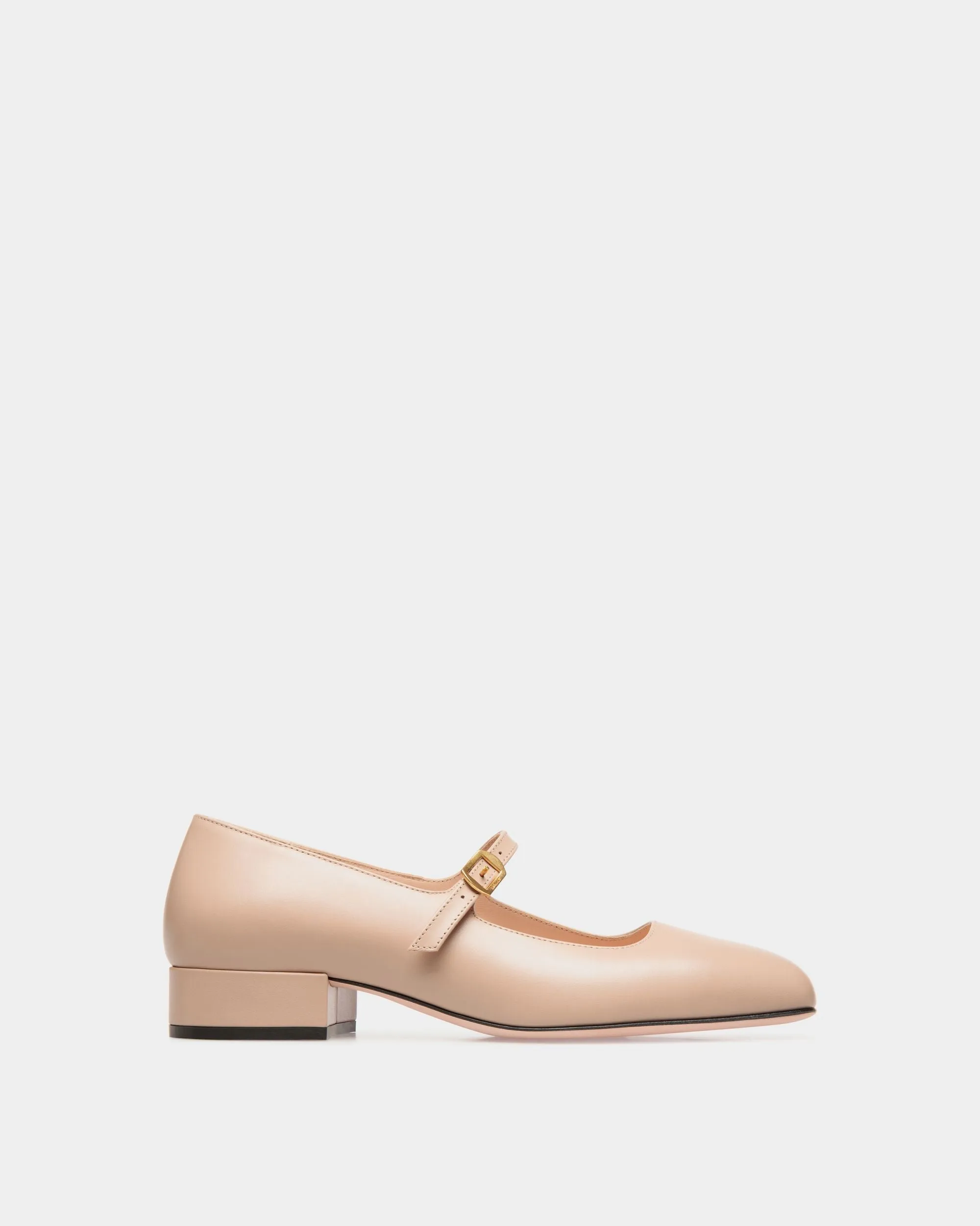 Ballyrina Pump in Light Beige Leather