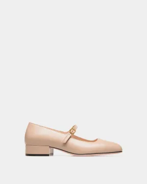 Ballyrina Pump in Light Beige Leather