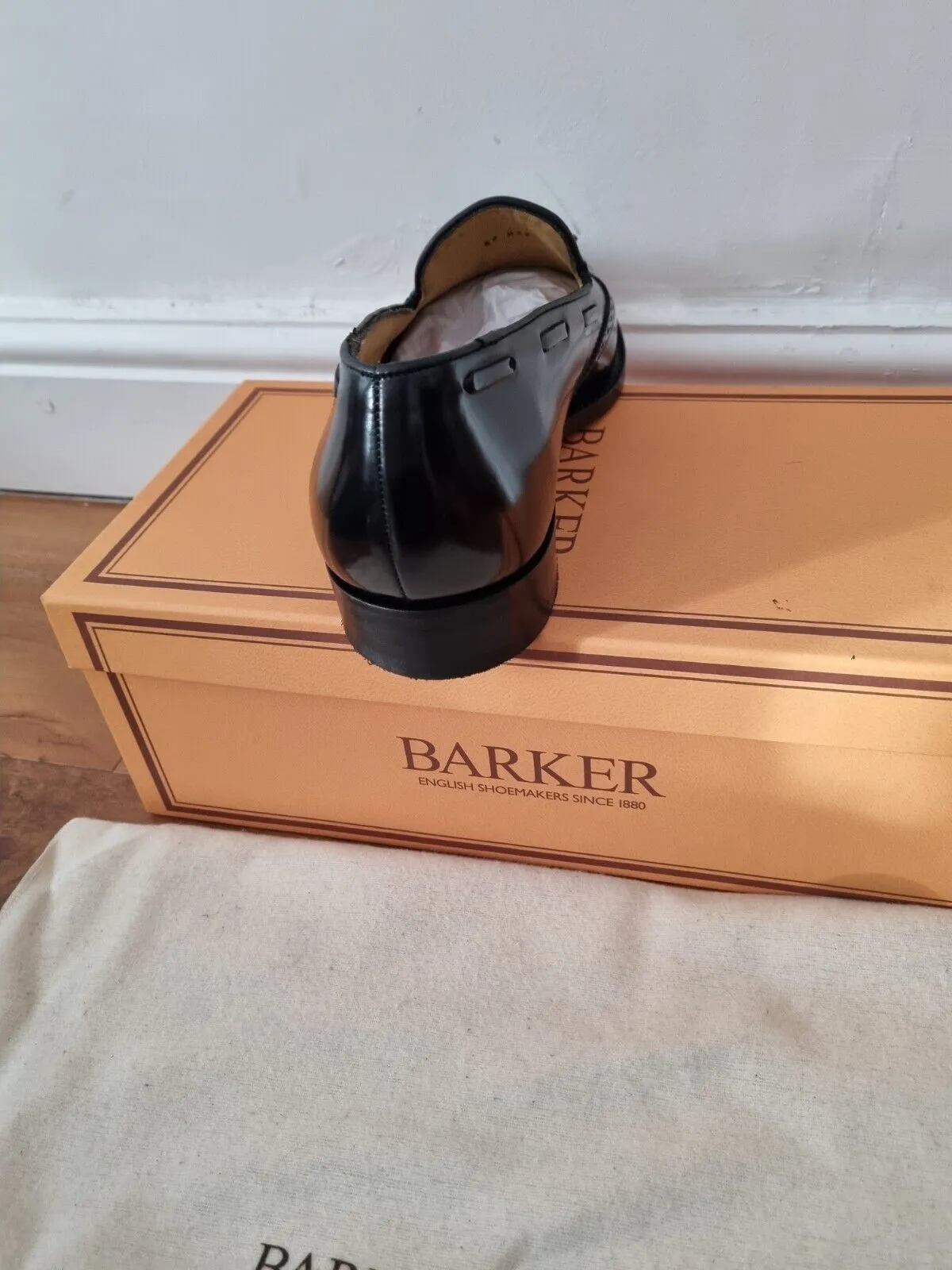 Barker - Clive - Hi-Shine Black Leather Loafer