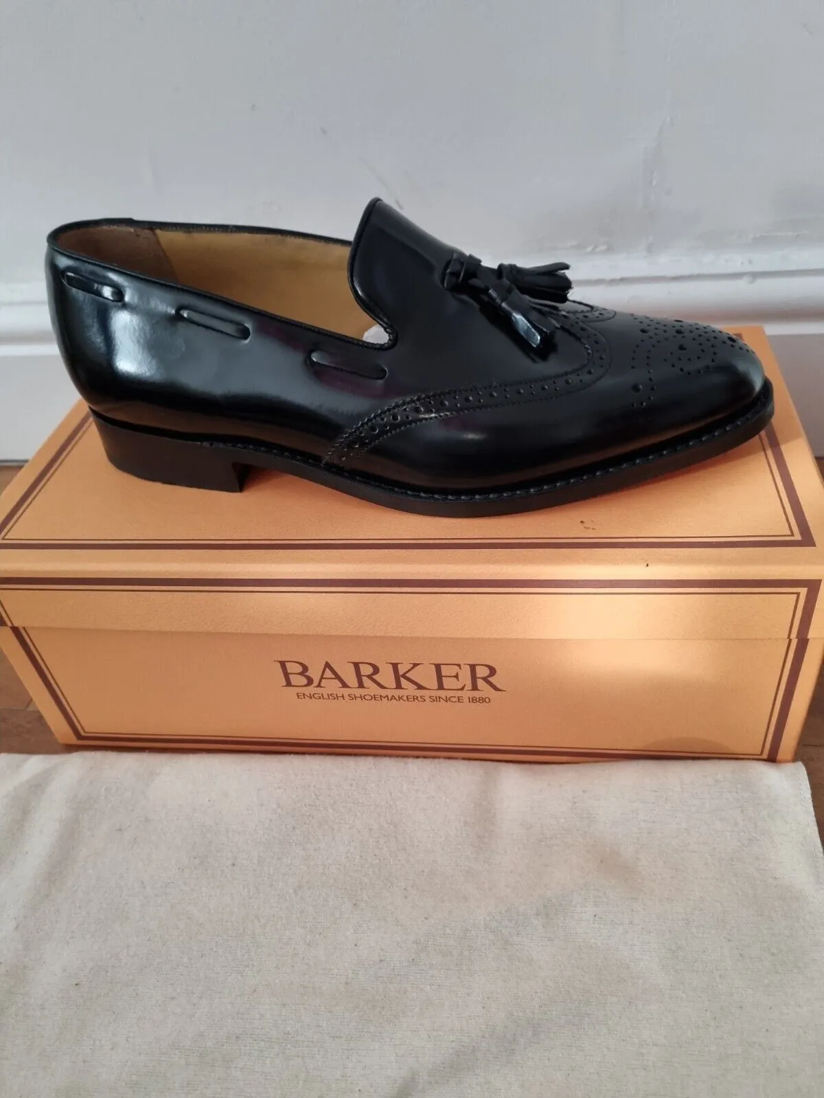 Barker - Clive - Hi-Shine Black Leather Loafer