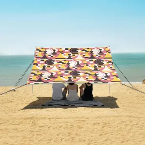 Beach Shade Tent with UPF50  UV Protection,Abstract Colorful Chess Lightweight Camping Sun Shelter for Outdoor,Camping Trips, Fishing, Backyard,Picnics,Easy Set Up and Carry 9x10.5 FT