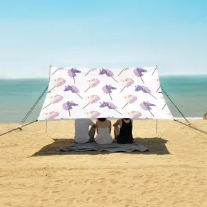 Beach Shade Tent with UPF50  UV Protection,Adorable Hobby Horse Lightweight Camping Sun Shelter for Outdoor,Camping Trips, Fishing, Backyard,Picnics,Easy Set Up and Carry 9x10.5 FT