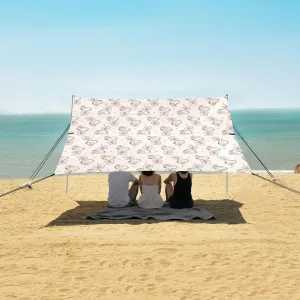Beach Shade Tent with UPF50  UV Protection,Cocktail Glass with Bow Lightweight Camping Sun Shelter for Outdoor,Camping Trips, Fishing, Backyard,Picnics,Easy Set Up and Carry 9x10.5 FT