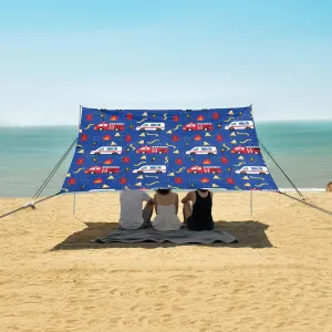 Beach Shade Tent with UPF50  UV Protection,Fire Fighting Truck Ambulance Lightweight Camping Sun Shelter for Outdoor,Camping Trips, Fishing, Backyard,Picnics,Easy Set Up and Carry 9x10.5 FT