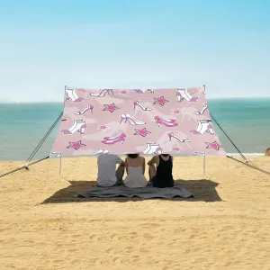 Beach Shade Tent with UPF50  UV Protection,Heeled Women's Shoes with Stars Lightweight Camping Sun Shelter for Outdoor,Camping Trips, Fishing, Backyard,Picnics,Easy Set Up and Carry 9x10.5 FT