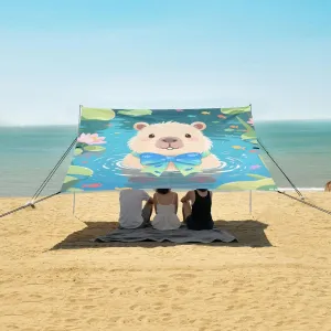 Beach Shade Tent with UPF50  UV Protection,Summer Pool Capybara Lightweight Camping Sun Shelter for Outdoor,Camping Trips, Fishing, Backyard,Picnics,Easy Set Up and Carry 9x10.5 FT