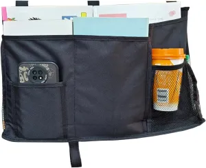 Bedside Caddy Storage Organizer Bunk Bed Hanging Storage Bag for Crib Hospital Beds Dorm Rooms with 8 pockets (Black)