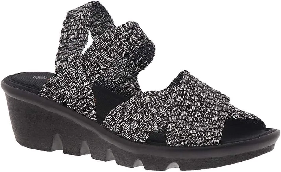 Bernie Mev Women's Lihi Buttercup Sandal Black Shimmer 41