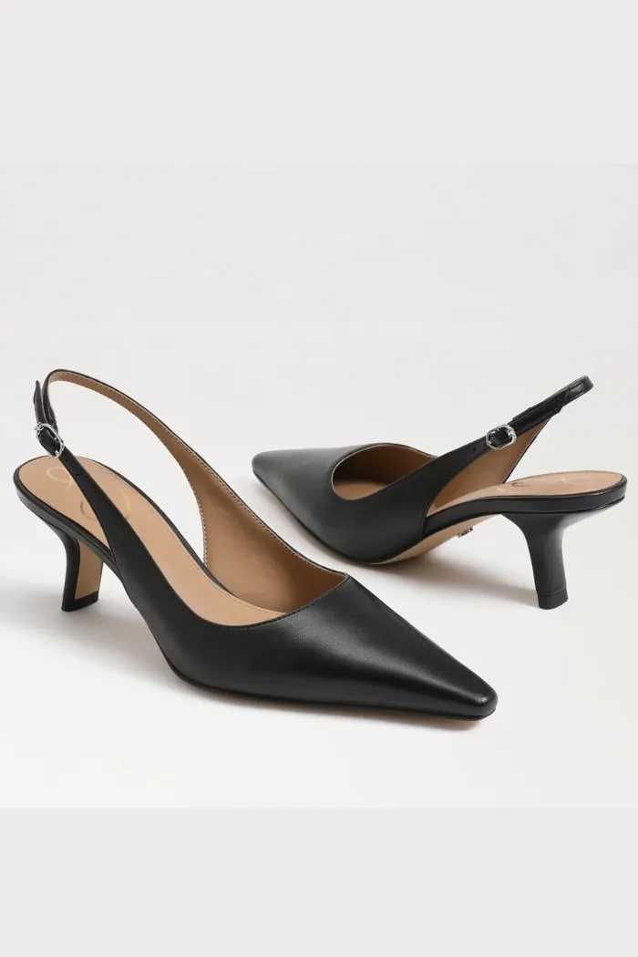 Bianka Slingback Pump - Black Leather