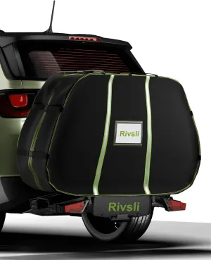 Bike Cover for Transport 2 Bikes, Bicycle Cover Outdoor Storage Waterproof for 2 Bikes on Rear Bike Rack Transport, 420D Heavy Duty Electric Bike Covers with Reflective Strips