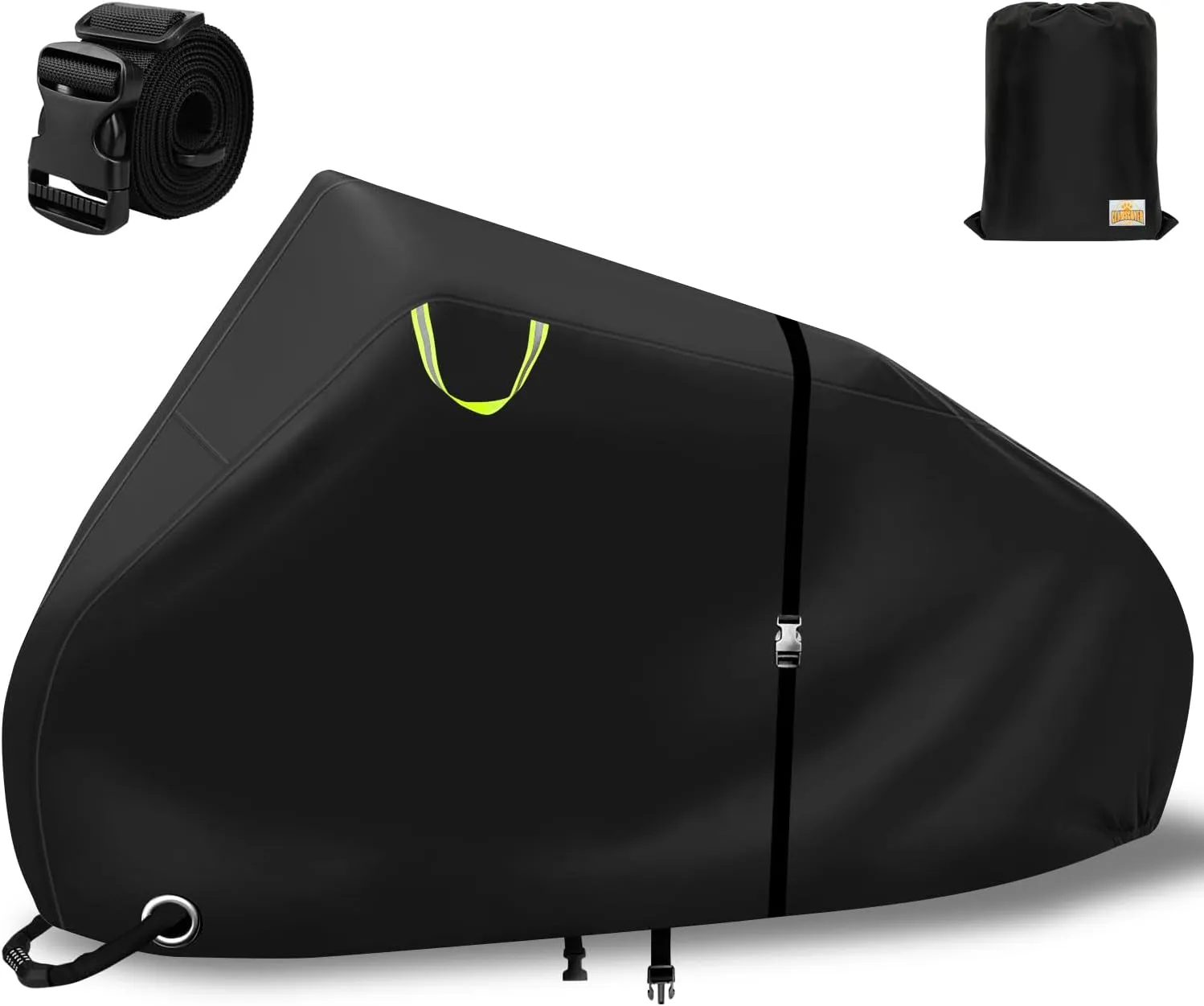 Bike Covers Outdoor Storage Waterproof for 2 Bikes,Heavy Duty 600D Polyester,Durable Anti-UV,Weatherproof eBike Bicycle Electric Bike Cover,Nylon Buckles Straps,Reflective Handle, 82''x36"x43.3"