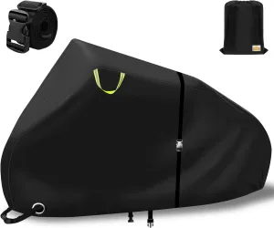 Bike Covers Outdoor Storage Waterproof for 2 Bikes,Heavy Duty 600D Polyester,Durable Anti-UV,Weatherproof eBike Bicycle Electric Bike Cover,Nylon Buckles Straps,Reflective Handle, 82''x36"x43.3"