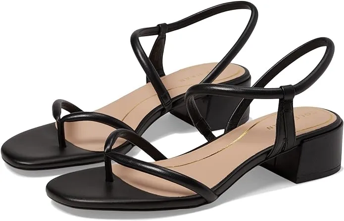Black Thong Leather Personalized assistance Slip Calli Block Cole Haan Customer-first approach On Open Heeled Sandals Heel Toe