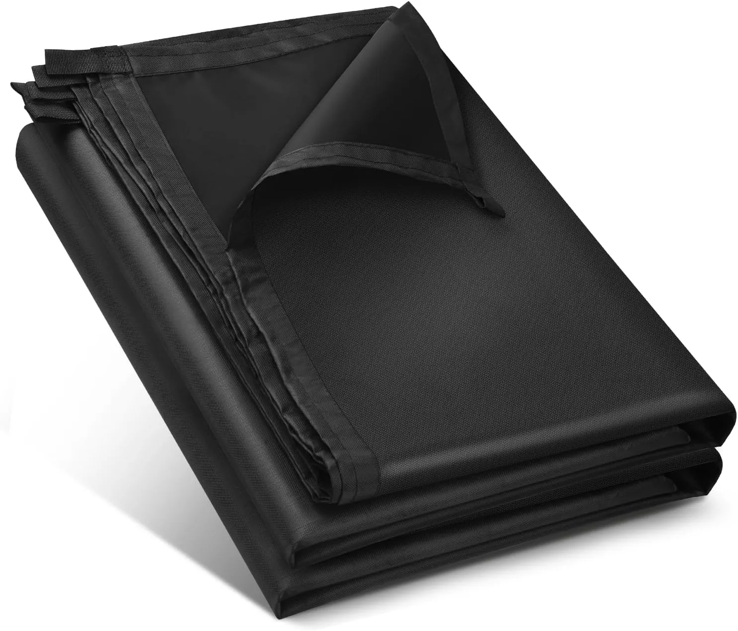 Black Waterproof Tarp Cover for Outdoor: Multi-Purpose Oxford Tarpaulin with Reinforced Webbing Loops for Camping Boat Pool Roof Tent - Durable and Tear Resistant (5ftx10ft)