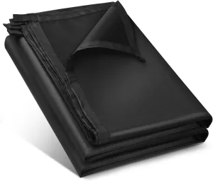 Black Waterproof Tarp Cover for Outdoor: Multi-Purpose Oxford Tarpaulin with Reinforced Webbing Loops for Camping Boat Pool Roof Tent - Durable and Tear Resistant (5ftx10ft)