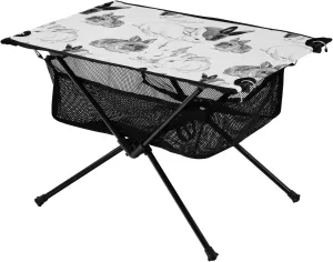 Bolaz Outdoor Folding Portable Picnic Camping Table-Funny Rabbit Pattern5,Storage Mesh for Camping Gear Accessories, Hiking, Mountaineering, Outdoor Travel