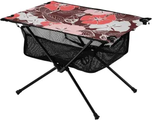 Bolaz Outdoor Folding Portable Picnic Camping Table-Morning Glory Red,Storage Mesh for Camping Gear Accessories, Hiking, Mountaineering, Outdoor Travel