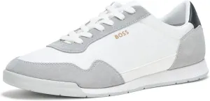 BOSS Men's Titanium Low Profile Leather Sneaker