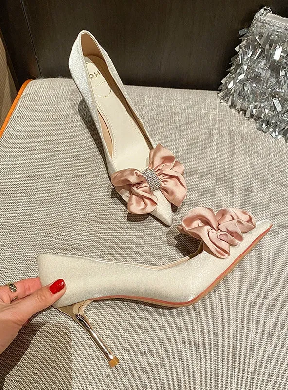 Bow Pointed Shallow Shoes
