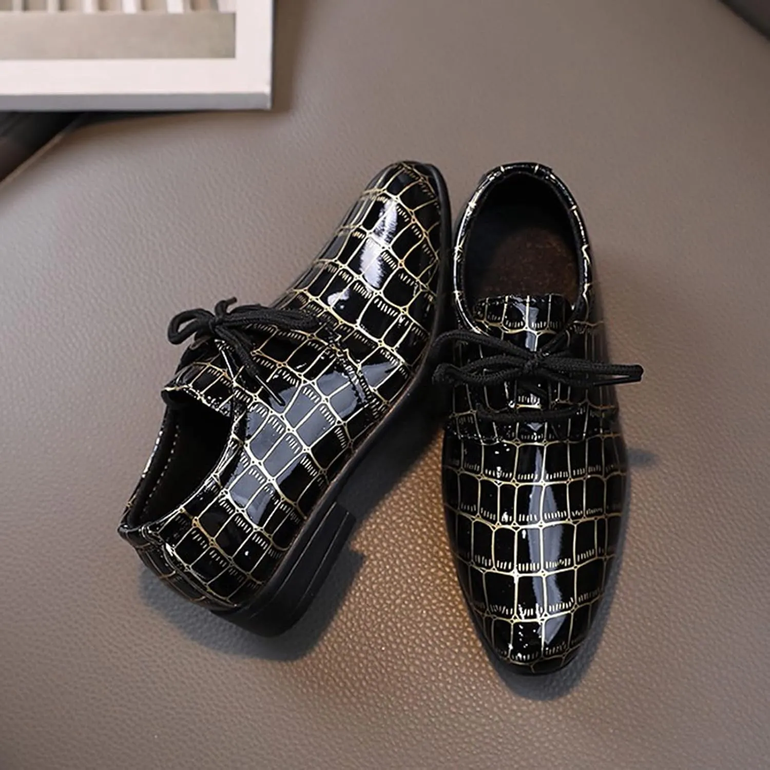Boys Pointed Toe Dress Shoes Boy’s Dress Oxford Formal Shoes Toddler Lace Up Loafer Wedding Shoes Boys Leather Shoes