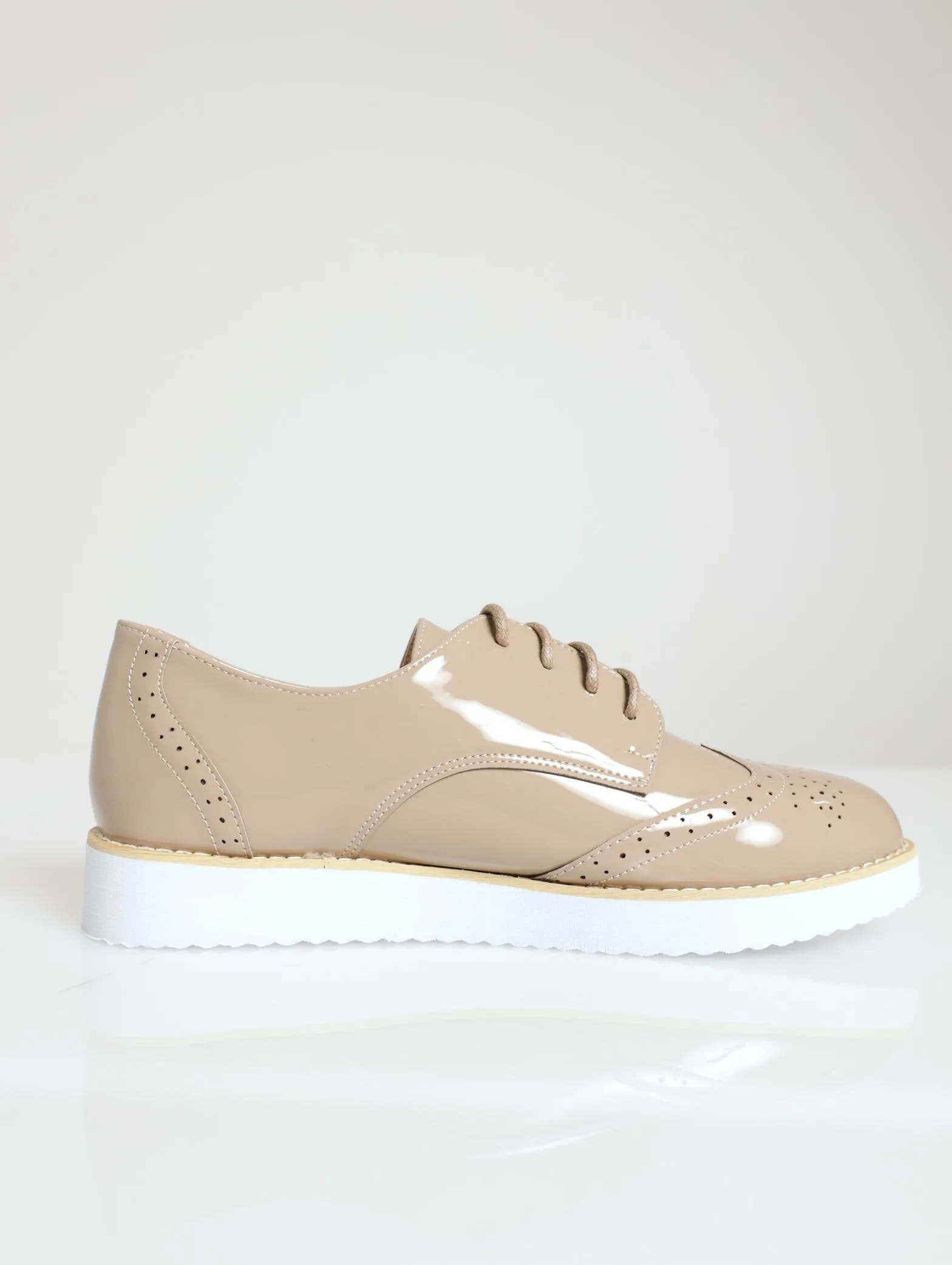 Brogue Lace-Up Loafer - Stone