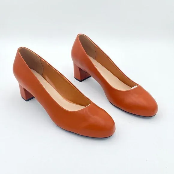 Brown Low Block Heels Round Toe Driving Styles Loafers Summer Pump Dress Shoes