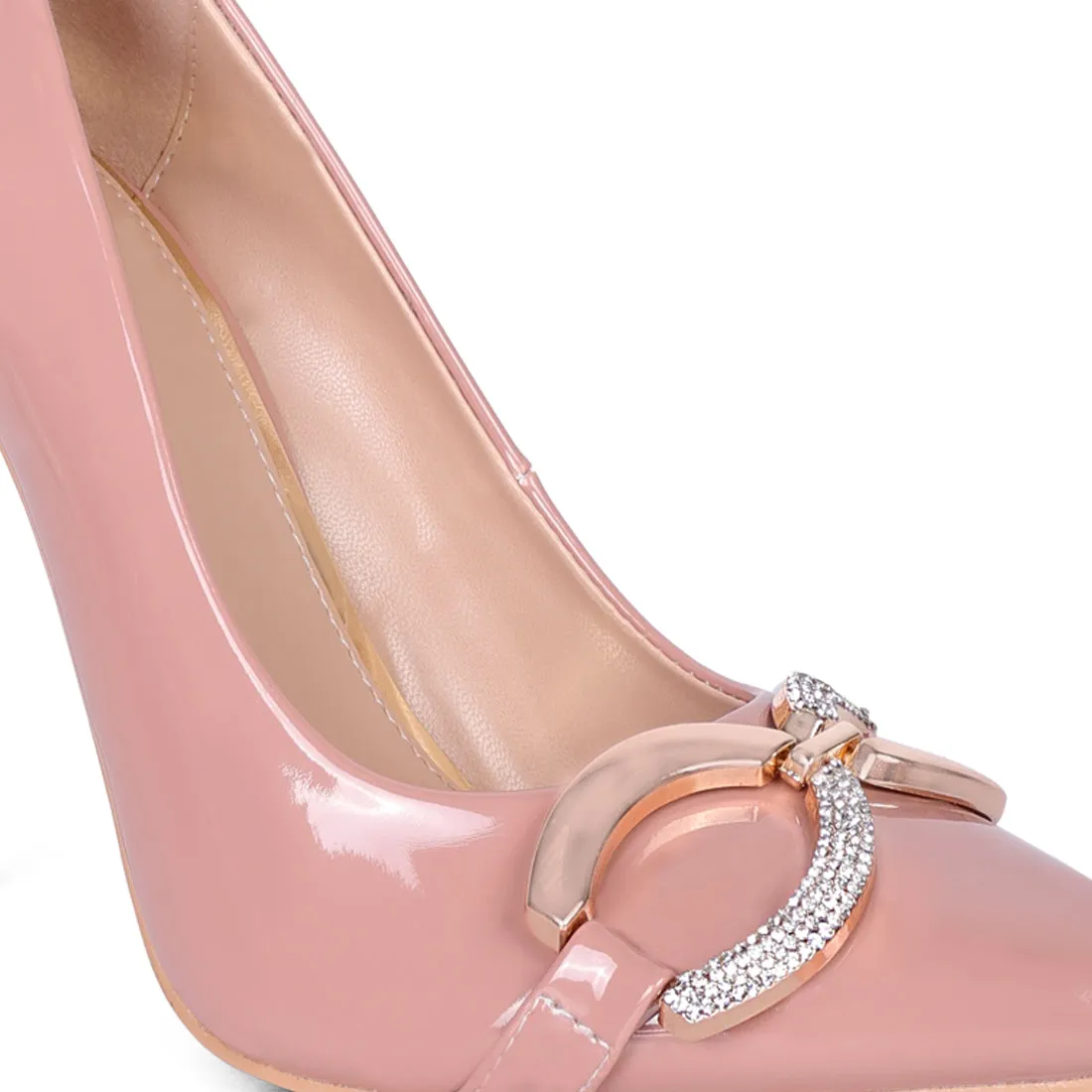 Buckle Embellished Stiletto Pump Shoes