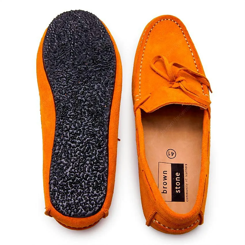 Casualist Lace Leather Loafer Suede Mustard