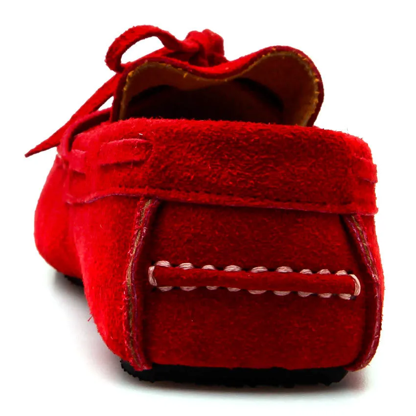 Casualist Lace Leather Loafer Suede Ruby Red
