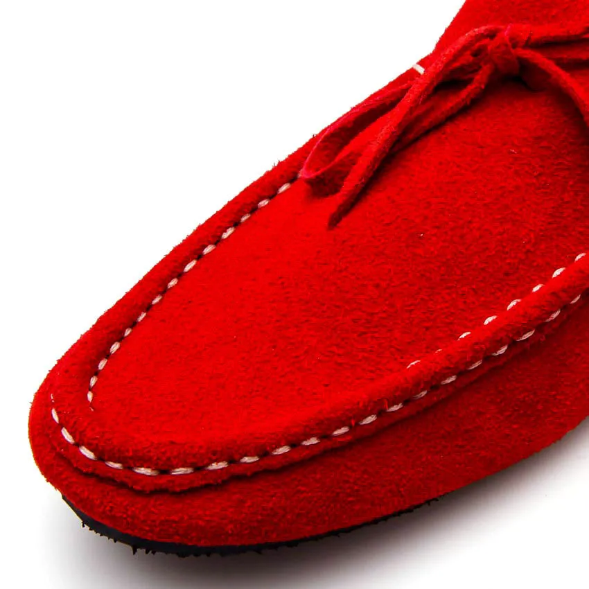 Casualist Lace Leather Loafer Suede Ruby Red