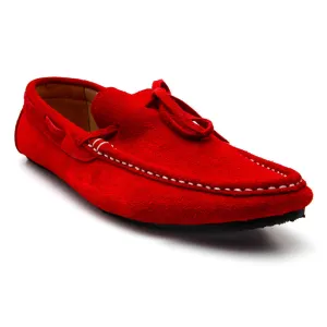 Casualist Lace Leather Loafer Suede Ruby Red