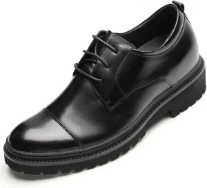 CHAMARIPA Elevator Shoes for Men Invisible Height Increasing Elevator Shoes Lace up Leather Formal Oxford Dress Tuxedo Lift Shoes Make You Taller