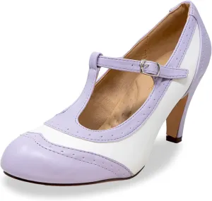 Chase & Chloe Lace-Up Vintage Cut-Out Women's Heeled Oxford