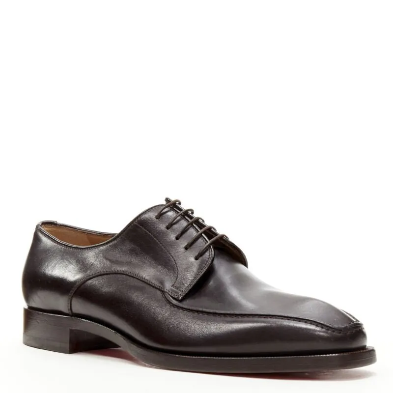 CHRISTIAN LOUBOUTIN Cypriene Flat Vintage brown leather derby loafer EU42